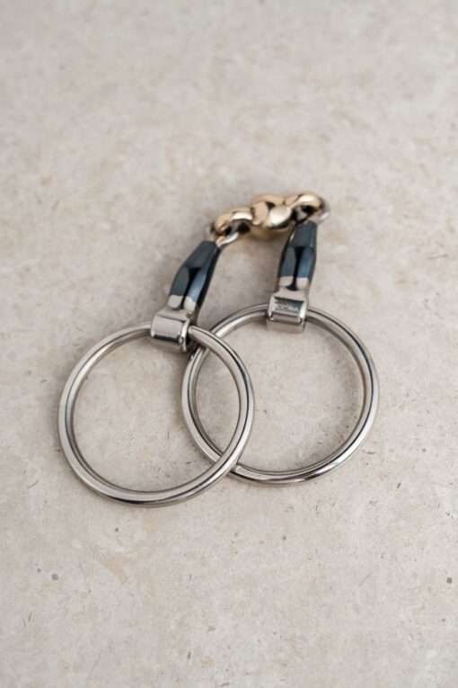 Bocca Bits Blue Sweet Iron Loose Ring Snaffle with Brass Romeo 2