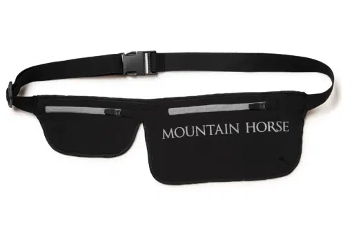 Mountain Horse Double Waistbag for storing mobile phone and small items while riding. Mountain Horse topelt vöökott, sobib mobiili ja väikeste esemete hoiustamiseks ratsutamise ajal. Riñonera doble Mountain Horse, ideal para llevar el móvil y objetos pequeños mientras montas Black