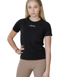 Pomme Women's T-shirt Tee - Sporty and flexible shirt with mesh sleeves, lightweight fabric, and ventilated design. Pomme naiste T-särk - Sportlik ja mugav särk võrgust-varrukatega, kergest kangast ja ventilatsioonilise disainiga. Camiseta para mujer Pomme - Camiseta deportiva y flexible con mangas de malla, fabricada en tejido ligero y con diseño ventilado.