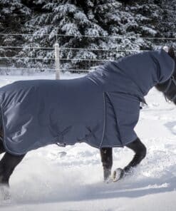 LAMI-CELL Outdoor Bamboo Neck Rug 150g - breathable, waterproof, with adjustable straps and bamboo charcoal lining. Blue