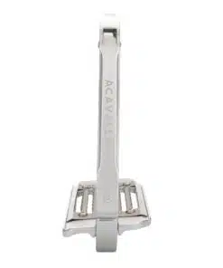 Acavallo Arena Aluplus 2.0 turvajalused – anodeeritud alumiiniumist, roostevaba terasest tallaga ja küljelt avaneva mehhanismiga.