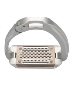 Acavallo Arena Aluplus 2.0 turvajalused – anodeeritud alumiiniumist, roostevaba terasest tallaga ja küljelt avaneva mehhanismiga.