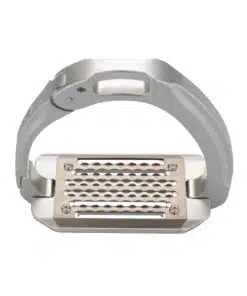 Acavallo Arena Aluplus 2.0 turvajalused – anodeeritud alumiiniumist, roostevaba terasest tallaga ja küljelt avaneva mehhanismiga.