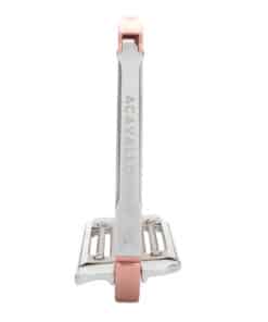 Acavallo Arena Aluplus 2.0 turvajalused – anodeeritud alumiiniumist, roostevaba terasest tallaga ja küljelt avaneva mehhanismiga.