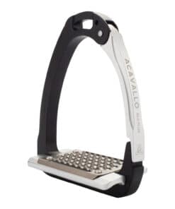 Acavallo Arena Aluplus 2.0 turvajalused – anodeeritud alumiiniumist, roostevaba terasest tallaga ja küljelt avaneva mehhanismiga.