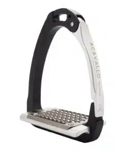 Acavallo Arena Aluplus 2.0 turvajalused – anodeeritud alumiiniumist, roostevaba terasest tallaga ja küljelt avaneva mehhanismiga.