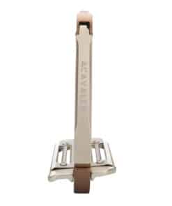 Acavallo Arena Aluplus 2.0 turvajalused – anodeeritud alumiiniumist, roostevaba terasest tallaga ja küljelt avaneva mehhanismiga.