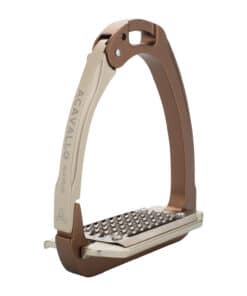 Acavallo Arena Aluplus 2.0 turvajalused – anodeeritud alumiiniumist, roostevaba terasest tallaga ja küljelt avaneva mehhanismiga.