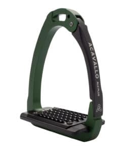 Acavallo Arena Aluplus 2.0 turvajalused – anodeeritud alumiiniumist, roostevaba terasest tallaga ja küljelt avaneva mehhanismiga.