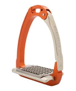 Acavallo Arena Aluplus 2.0 turvajalused – anodeeritud alumiiniumist, roostevaba terasest tallaga ja küljelt avaneva mehhanismiga.