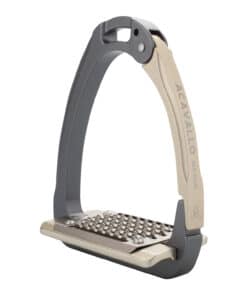 Acavallo Arena Aluplus 2.0 turvajalused – anodeeritud alumiiniumist, roostevaba terasest tallaga ja küljelt avaneva mehhanismiga.