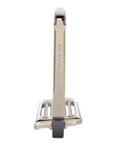 Acavallo Arena Aluplus 2.0 turvajalused – anodeeritud alumiiniumist, roostevaba terasest tallaga ja küljelt avaneva mehhanismiga.