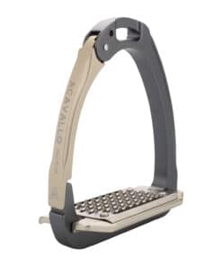 Acavallo Arena Aluplus 2.0 turvajalused – anodeeritud alumiiniumist, roostevaba terasest tallaga ja küljelt avaneva mehhanismiga.