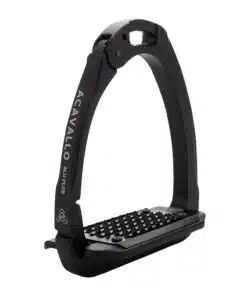 Acavallo Arena Aluplus 2.0 turvajalused – anodeeritud alumiiniumist, roostevaba terasest tallaga ja küljelt avaneva mehhanismiga.