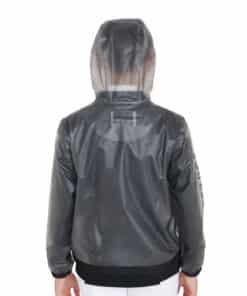 Equestro laste tuulekindel kapuutsiga vihmakeep – läbipaistev, veekindel ja unisex mudel ratsutamiseks.