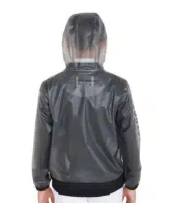 Equestro laste tuulekindel kapuutsiga vihmakeep – läbipaistev, veekindel ja unisex mudel ratsutamiseks.