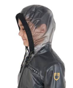 Equestro laste tuulekindel kapuutsiga vihmajope – läbipaistev, veekindel ja unisex mudel ratsutamiseks.