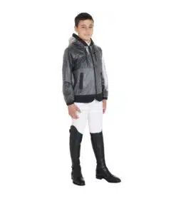 Equestro laste tuulekindel kapuutsiga vihmakeep – läbipaistev, veekindel ja unisex mudel ratsutamiseks.