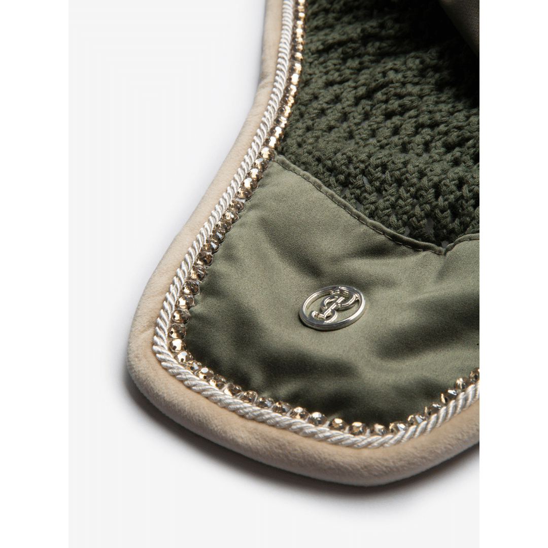 PS of Sweden Vintage Monogram kõrvad, elastne kõrvade osa, kristallidega äär, käsitsi heegeldatud.