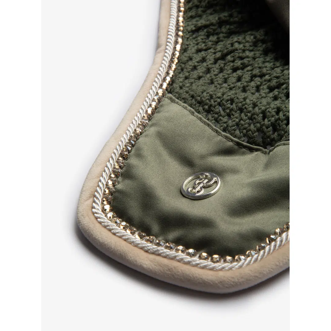 PS of Sweden Vintage Monogram kõrvad, elastne kõrvade osa, kristallidega äär, käsitsi heegeldatud.