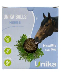 Hobune kasutab Unika närimispalli – stimuleeriv tegevus ja hingamisteede tugi