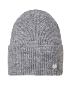 Mountain Horse Lind Beanie müts halli, musta, sinise, tumesinise ja lilla värviga – soe ja stiilne talvemüts volditava serva ja hõbedase MH embleemiga.