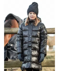 Mountain Horse Irma laste must talvemantel lapsel seljas